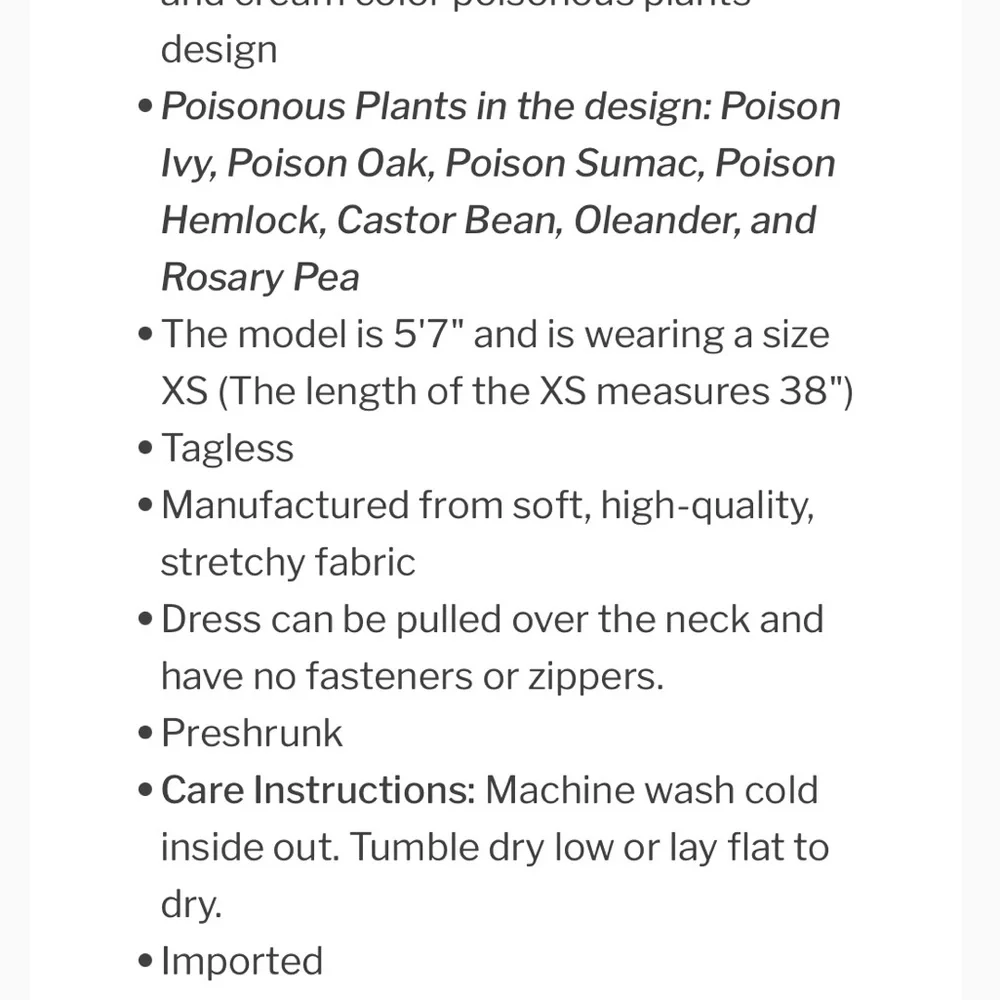 Svaha Size S Poisonous Plants Dress EUC - Picture 7 of 7